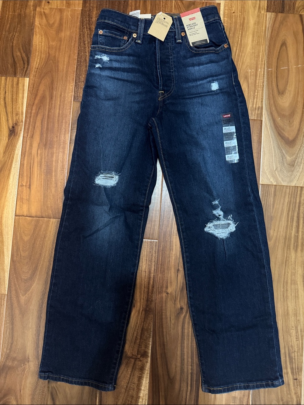 Levi's Women's Dark Indigo Distressed Jeans